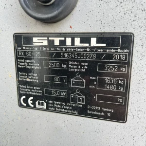 2018 STILL RX60 25 4 Wheel Electric Forklift 4600mm Lift for Sale (6)