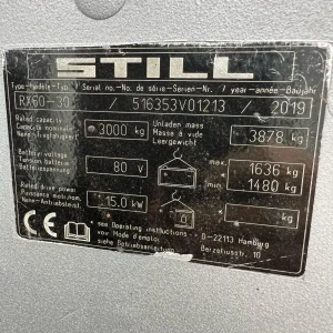 2019 STILL RX60 30L 4 Wheel Electric Forklift 4600mm Lift (7)