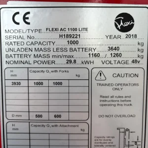 Flexi AC1100 Lite Articulated Forklift For Sale15 (21)