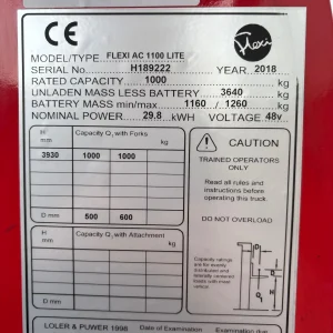 Flexi AC1100 Lite Articulated Forklift For Sale17 (12)