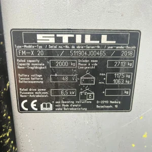 STILL FMX20 Reach Forklift Truck 4300mm Lift for Sale (10)