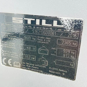 STILL RX20 18 3 Wheel Electric Forklift – 4000mm Lift with Kooi Telescopic Forks For Sale (9)