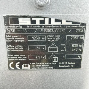 STILL RX50 13 3 Wheel Electric Forklift 3270mm Lift (4)