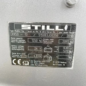 STILL RX50 13 3 Wheel Electric Forklift – 3270mm Lift 1300KgsFor Sale (4)