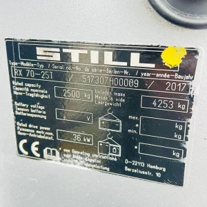 STILL RX70 25T Gas Forklift 2500kgs for Sale (15)